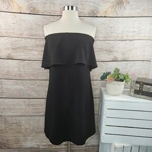 NWT Charles Henry Black Strapless Layered Dress Party Cocktail Medium‎ P